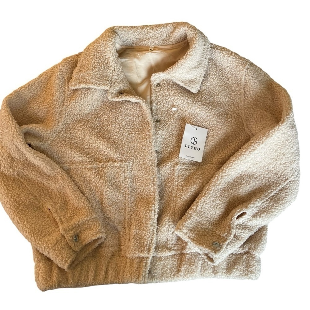 NWT Jean Jacket Style Faux Shearling Jacket SZ M - Picture 7 of 9